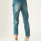 Distressed straight leg jean in light blue - Szua Store