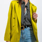 Double breasted satin blazer in lime green Szua Store