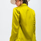 Double breasted satin blazer in lime green Szua Store