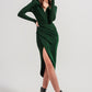 Drape detail maxi dress in green Szua Store
