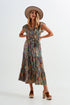 Dressed ruffle hem midaxi dress in paisley print in green Szua Store