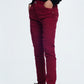 Drop crotch skinny jean in maroon Szua Store