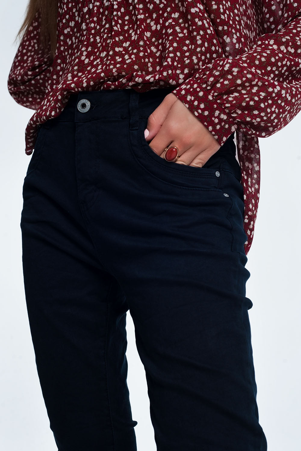 Drop crotch skinny jean in navy Szua Store