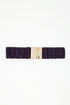 Q2 Elasticated Beaded Belt With Golden Buckle in Black