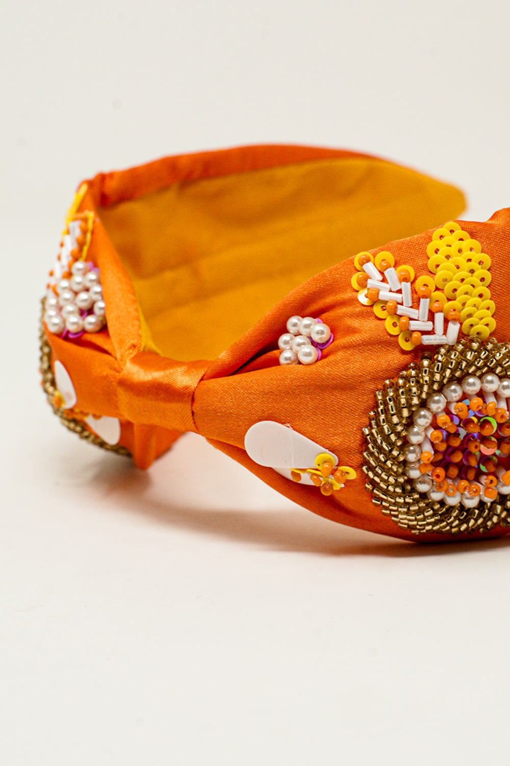 Embellished chunky headband in orange - Szua Store