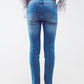 Embellished Jeans in Mid Wash - Szua Store