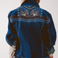 Embroided back denim jacket in dark blue Szua Store