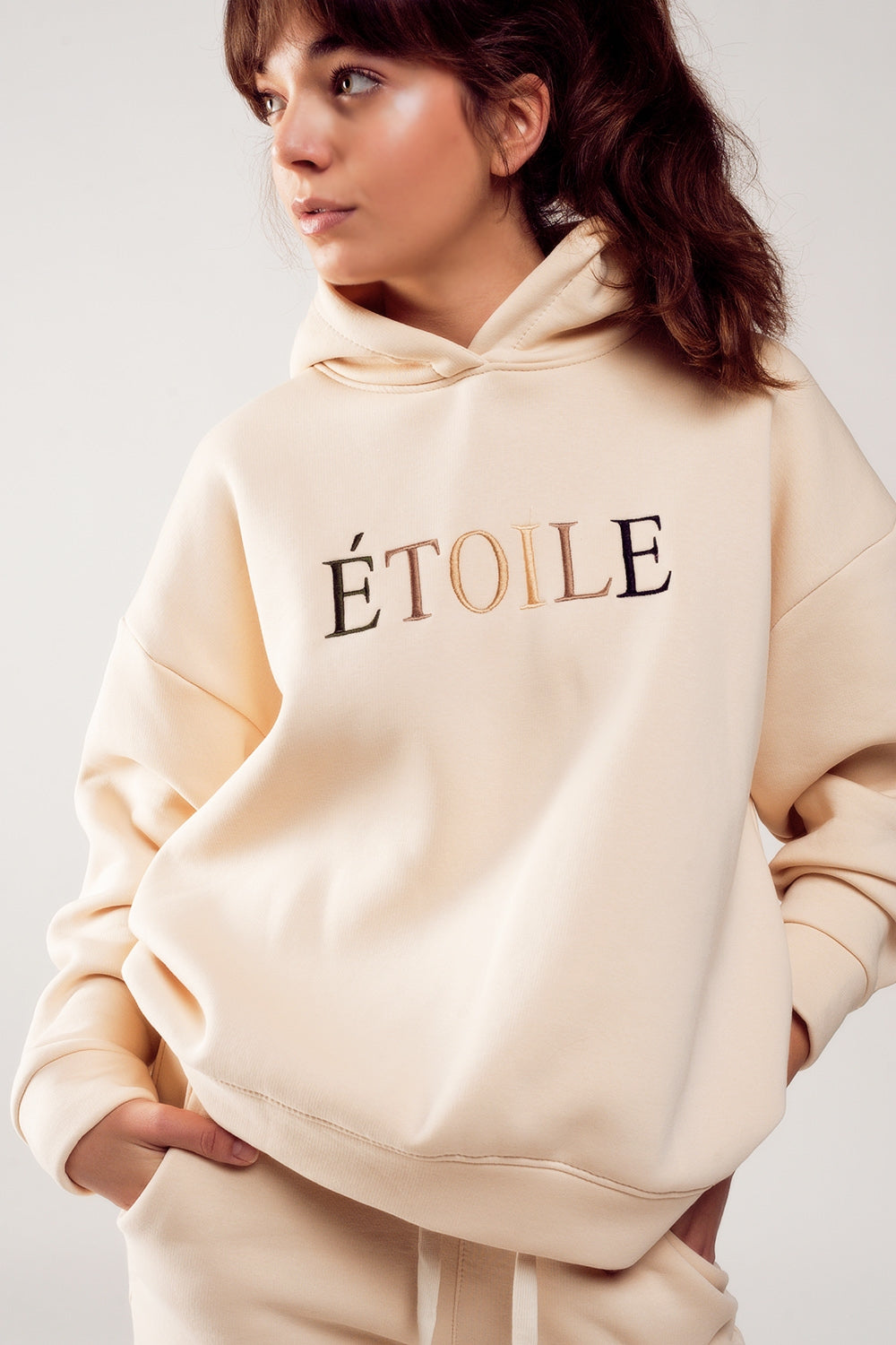 ETOILE slogan hoodie in cream Szua Store
