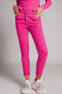 Exposed buttons skinny jeans in fuchsia Szua Store