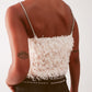 Faux feather crop cami in cream Szua Store