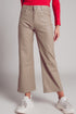 Faux leather wide leg trouser in beige Szua Store