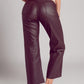 Faux leather wide leg trouser in chocolate brown Szua Store