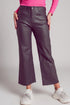 Faux leather wide leg trouser in grey Szua Store