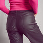 Faux leather wide leg trouser in grey Szua Store