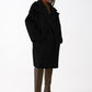 Faux suede oversized coat in black Szua Store