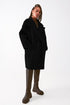 Faux suede oversized coat in black Szua Store