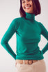 Fine knit high neck jumper in green Szua Store