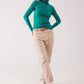 Fine knit high neck jumper in green Szua Store