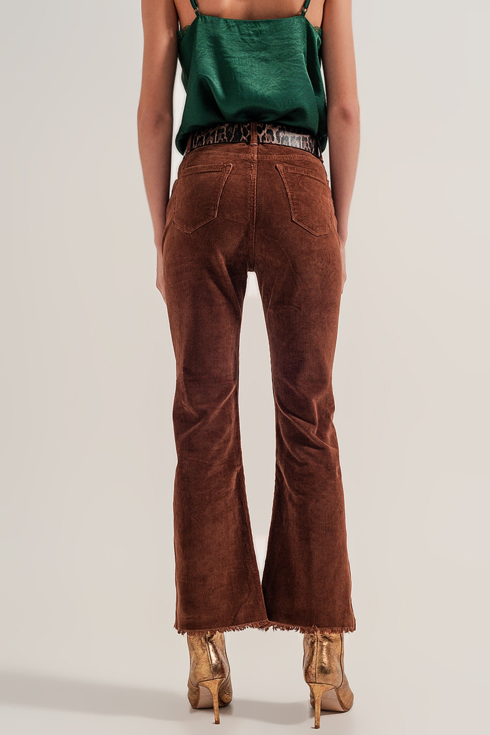 Flare corduroy pants in brown Szua Store
