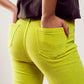 Flare corduroy pants in lime green Szua Store