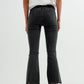 Flare jeans in dark grey with asymmetric detail Szua Store