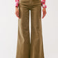 Flare Jeans in Khaki - Szua Store