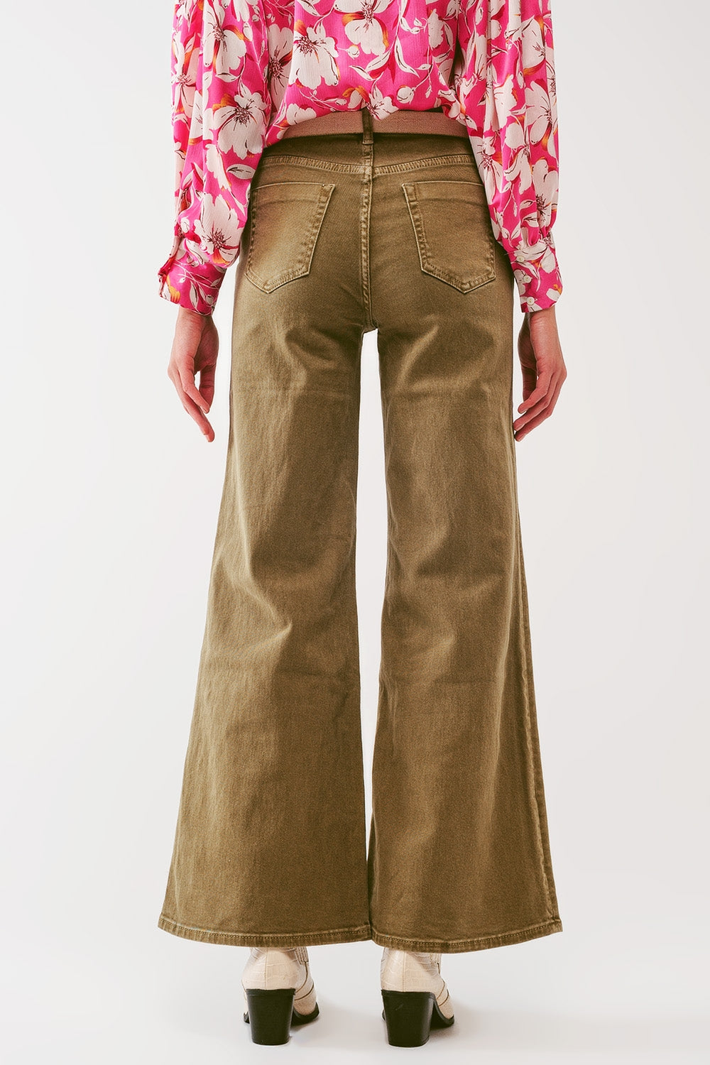 Flare Jeans in Khaki - Szua Store