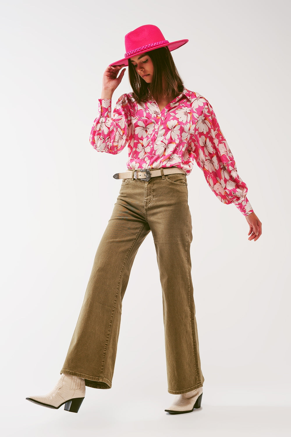 Flare Jeans in Khaki - Szua Store