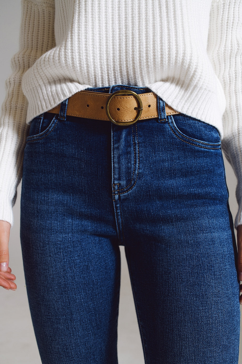 Flare jeans with embellished hem