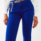 Flare jeans with raw hem edge in blue - Szua Store
