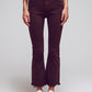 Q2 Flare jeans with raw hem edge in brown