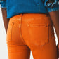 Flare jeans with raw hem edge in orange - Szua Store