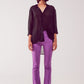 Flare jeans with raw hem edge in purple Szua Store