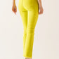 Flare jeans with raw hem edge in yellow - Szua Store