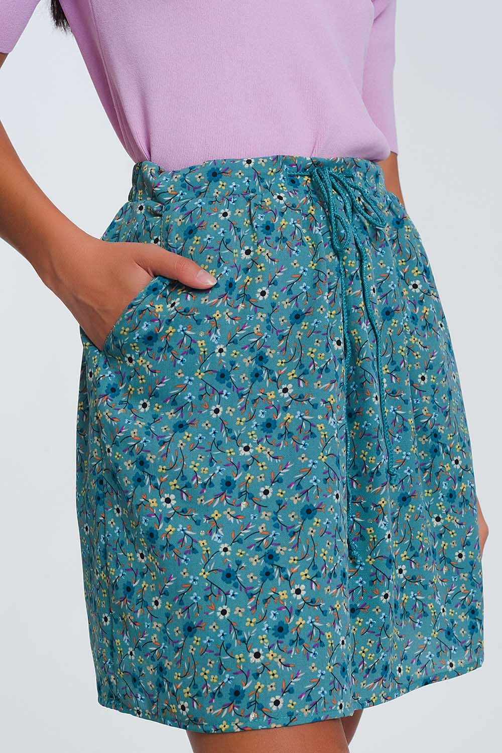 Floral mini skirt in green Szua Store