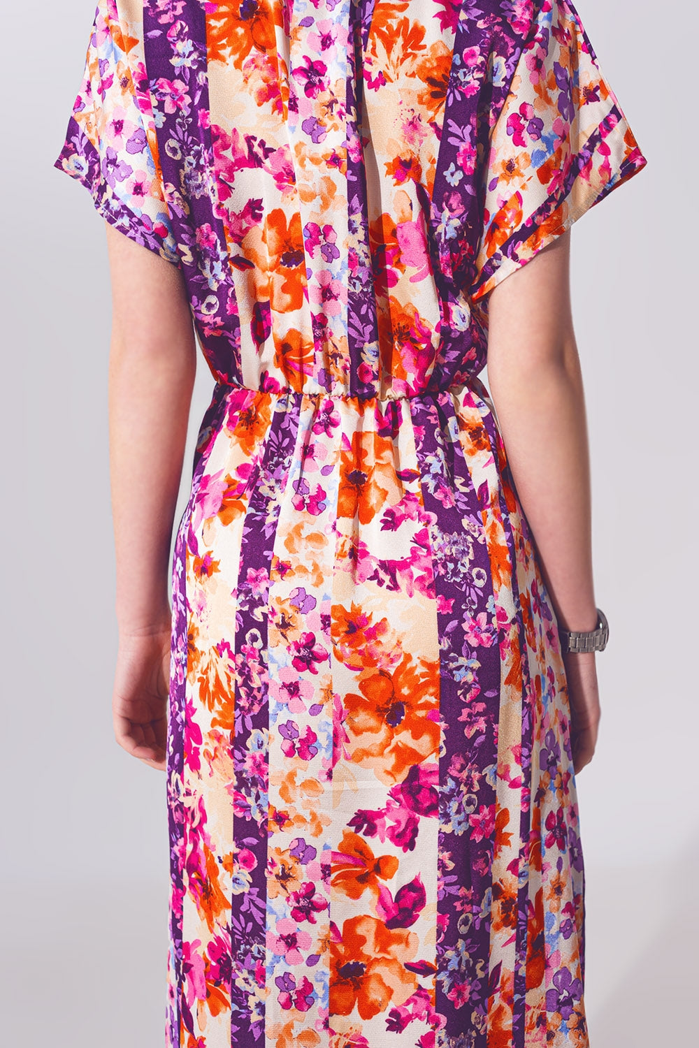 Flower Print Front Knot Maxi Dress in Multicolour - Szua Store