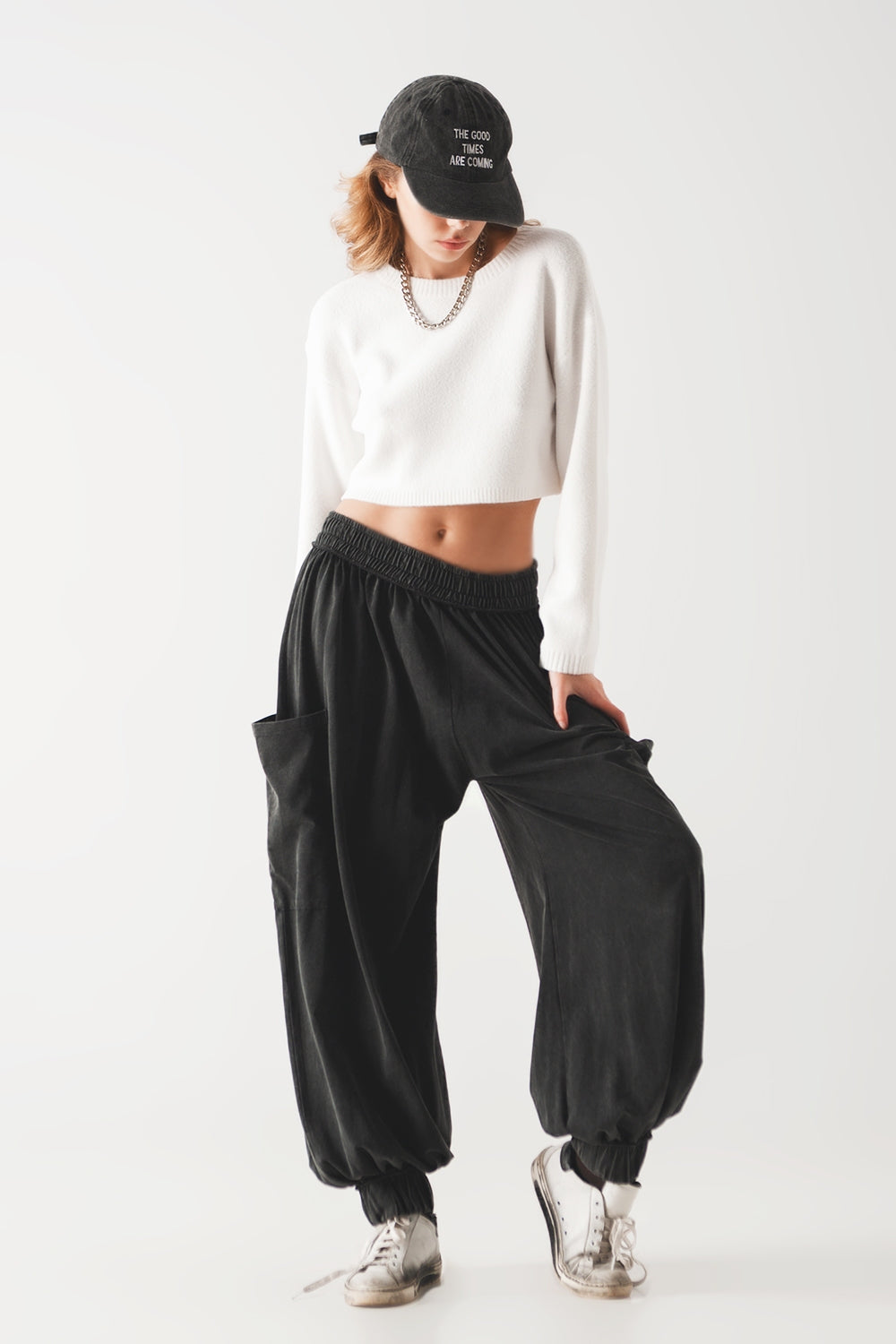 Fluffy cropped jumper in cream Szua Store