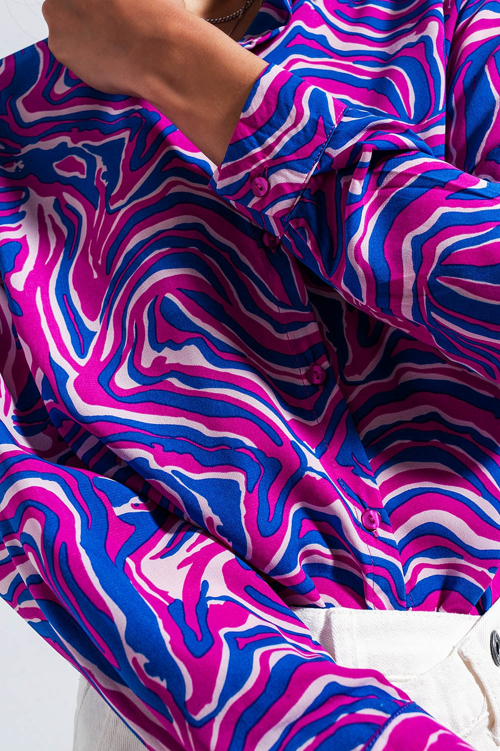 Fluid shirt in bright abstract purple Szua Store