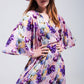 Flutter sleeve maxi dress in purple floral print Szua Store