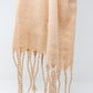 Fringed striped scarf in beige Szua Store