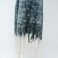 Fringed striped scarf in black Szua Store