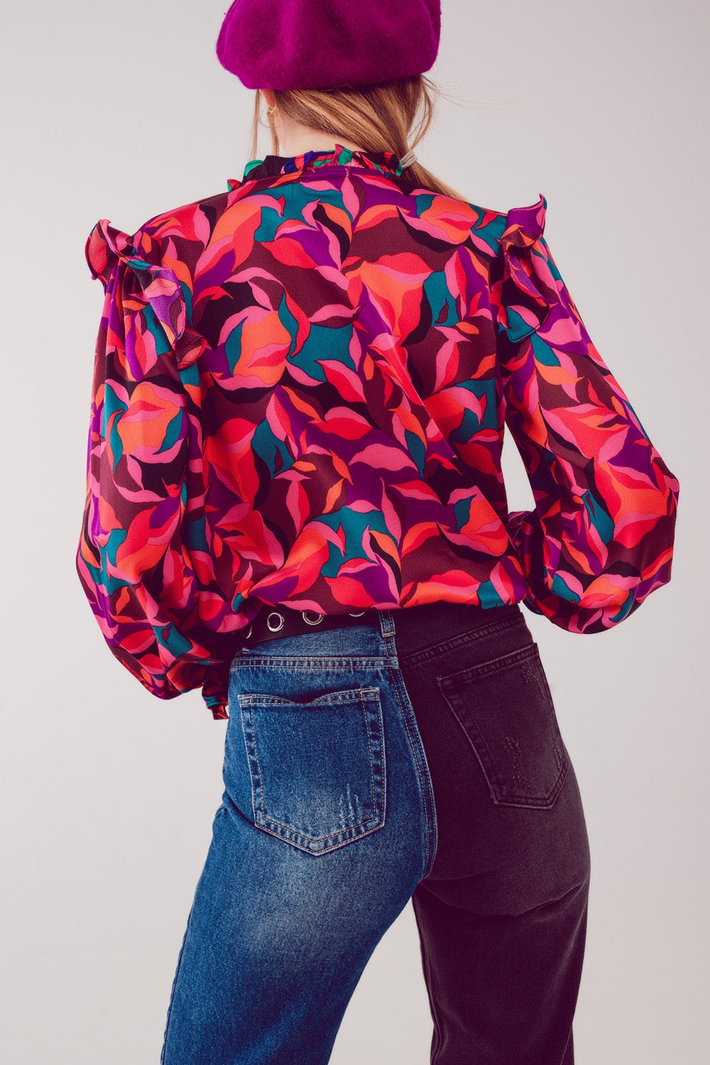 fuchsia printed shirt long sleeves Szua Store