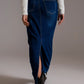 Full Length Stretch Denim 90's Skirt in Dark Wash - Szua Store