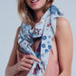 Gray scarf with flower print Szua Store