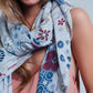 Gray scarf with flower print Szua Store