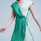 Green dress with polka dots - Szua Store