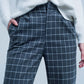 Grey Pants in White check Print Szua Store