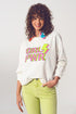 Q2 GRL PWR Text Sweatshirt in White