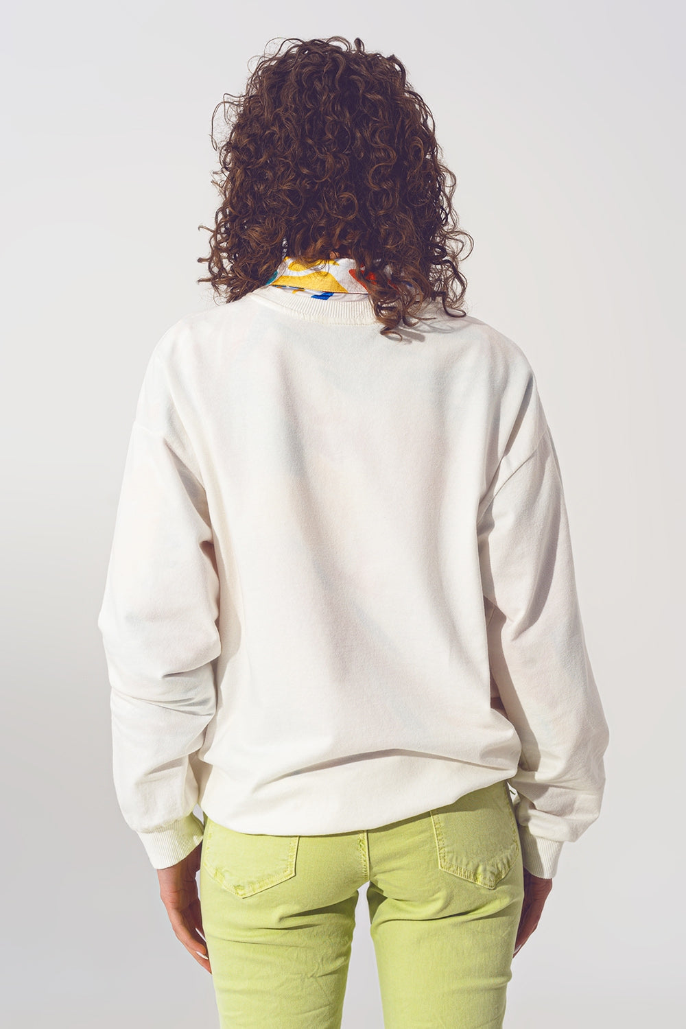 GRL PWR Text Sweatshirt in White - Szua Store