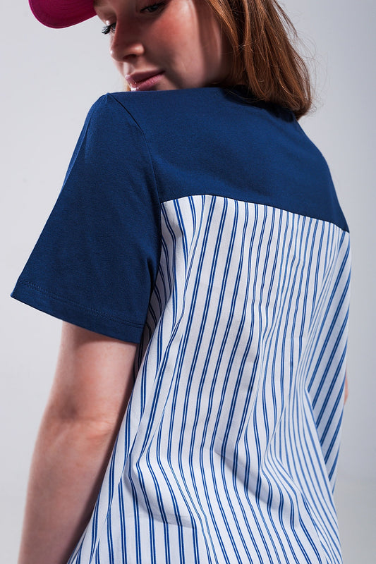 Half and half t shirt in blue Szua Store